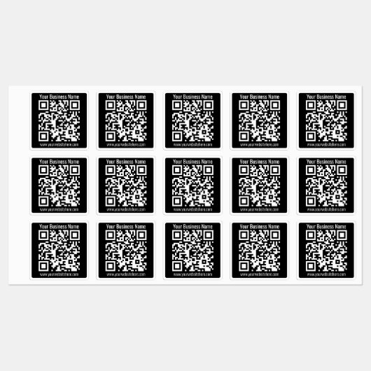 Bedrijfsnaam of andere info &  QR-code Labels (Vel)