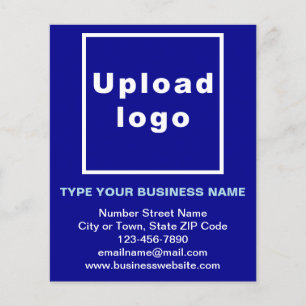 Bedrijfsnaam op blauw brochure