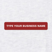 Bedrijfsnaam op etiket op rood rechthoekig labels (Design 1)