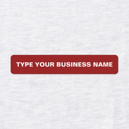 Bedrijfsnaam op etiket op rood rechthoekig labels (Design 1)