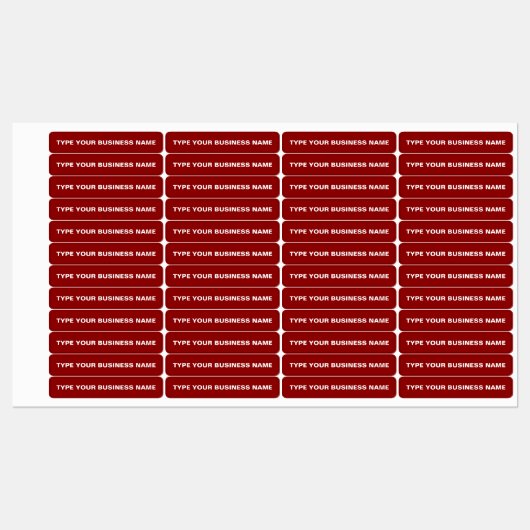 Bedrijfsnaam op etiket op rood rechthoekig labels (Vel)