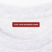 Bedrijfsnaam op etiket op rood rechthoekig labels (Aangebracht)