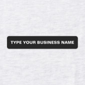 Bedrijfsnaam op zwart rechthoekig ijzeretiket labels (Design 1)