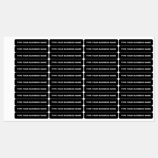 Bedrijfsnaam op zwart rechthoekig ijzeretiket labels (Vel)
