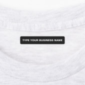 Bedrijfsnaam op zwart rechthoekig ijzeretiket labels (Aangebracht)