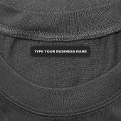 Bedrijfsnaam op zwart rechthoekig ijzeretiket labels