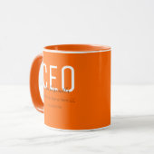 Bedrijfsnaam Oranje CEO Mok (Voorkant links)