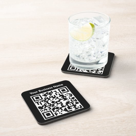 Bedrijfsnaam plus QR-code op een Bier Onderzetter (Rechterzijde)