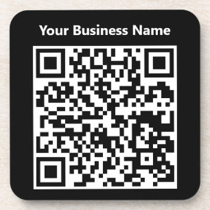 Bedrijfsnaam plus QR-code op een Bier Onderzetter