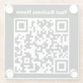 Bedrijfsnaam plus QR-code op een Glazen Onderzetter (Achterkant)
