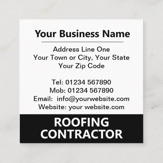 Bedrijfsnaam plus QR-code op een Vierkante Visitekaartje (Achterkant)