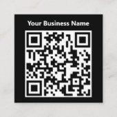 Bedrijfsnaam plus QR-code op een Vierkante Visitekaartje (Voorkant)