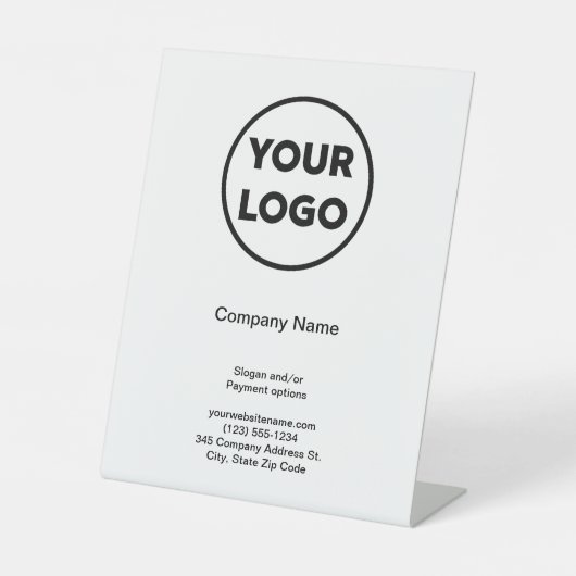 Bedrijfsnaam promotiewinkel van bedrijfsnaam reclamebord met voetstuk (Voorkant)