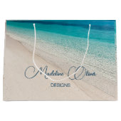 Bedrijfsnaam Promotional Beach Blue Groot Cadeauzakje (Voorkant)