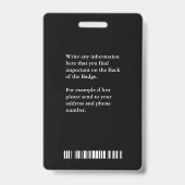 Bedrijfsnaam QR Code Bar Code Aangepaste badge (Achterkant)