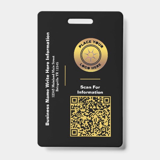 Bedrijfsnaam QR Code Bar Code Aangepaste badge (Voorzijde)