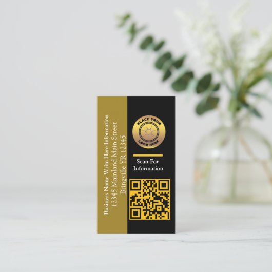 Bedrijfsnaam QR Code Bar Code Code Aangepast Visitekaartje (Staand voorkant)