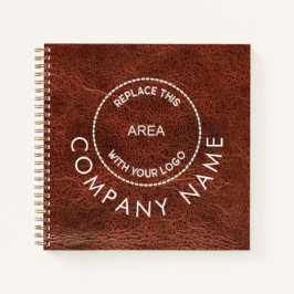 Bedrijfsnaam QR-code bruin kunstleder Notitieboek