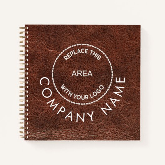 Bedrijfsnaam QR-code bruin kunstleder Notitieboek (Voorkant)
