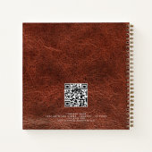 Bedrijfsnaam QR-code bruin kunstleder Notitieboek (Achterkant)