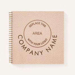 Bedrijfsnaam QR-code Cream Faux leder Notitieboek