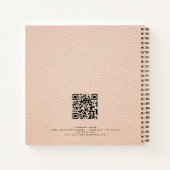 Bedrijfsnaam QR-code Cream Faux leder Notitieboek (Achterkant)