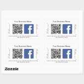 Bedrijfsnaam qr code Facebook merkkleur Rechthoekige Sticker (Vel)