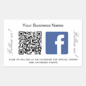 Bedrijfsnaam qr code Facebook merkkleur Rechthoekige Sticker (Voorkant)
