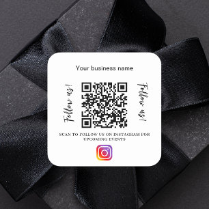 Bedrijfsnaam qr code instagram merk kleur vierkante sticker