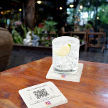 Bedrijfsnaam QR code Instagram Stenen Onderzetter<br><div class="desc">Personaliseer en voeg uw bedrijfsnaam,  uw eigen QR-code toe aan uw Instagram-account en een tekst. Zwarte tekst. Met de tekst x2: Volg ons!</div>