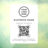 Bedrijfsnaam QR Code Logo White Raamsticker (Vel 3)