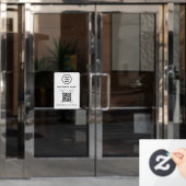 Bedrijfsnaam QR-code Logo Wit Raamsticker (Kantoordeur)