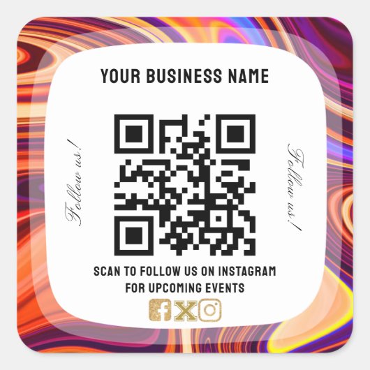 Bedrijfsnaam QR code sticker (Voorkant)