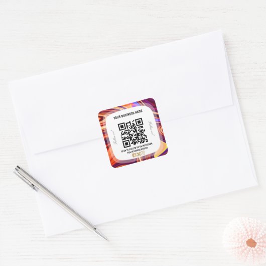 Bedrijfsnaam QR code sticker (Envelop)