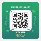 Bedrijfsnaam QR code sticker (Voorkant)