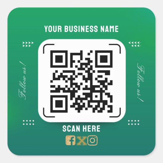 Bedrijfsnaam QR code sticker (Voorkant)