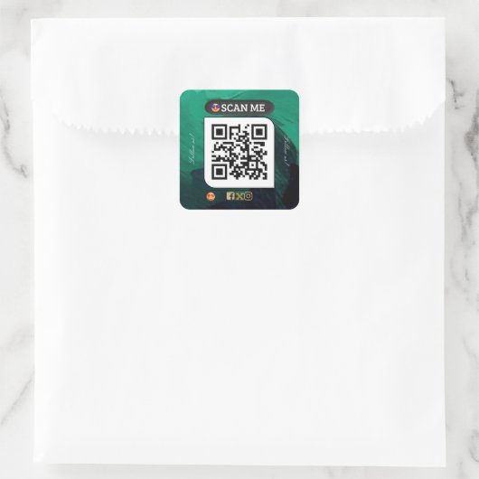Bedrijfsnaam QR code sticker (Tas)