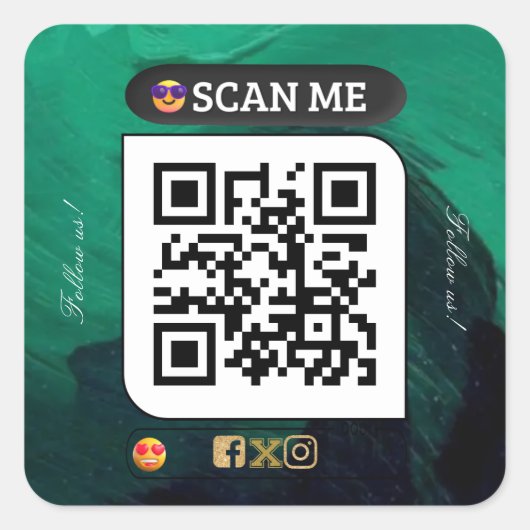 Bedrijfsnaam QR code sticker (Voorkant)