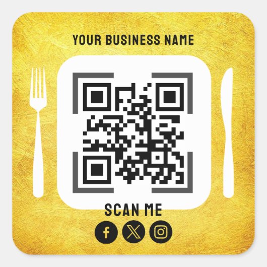 Bedrijfsnaam QR code sticker (Voorkant)