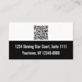 Bedrijfsnaam QR Code Telefoonnummer Zwart-wit Visitekaartje (Achterkant)