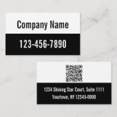 Bedrijfsnaam QR Code Telefoonnummer Zwart-wit Visitekaartje (Voorkant / Achterkant)