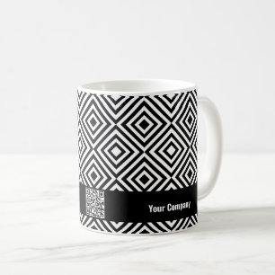 Bedrijfsnaam QR-code Website Zwart & Wit Patroon Koffiemok