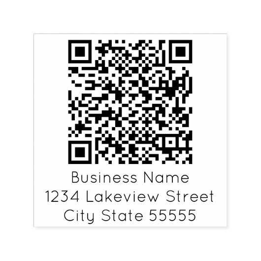 Bedrijfsnaam Retouradres QR Code Sjabloon Zelfinktende Stempel (Design)