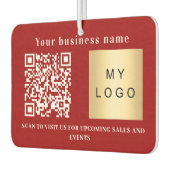 Bedrijfsnaam rode logo qr code luchtverfrisser (Links)