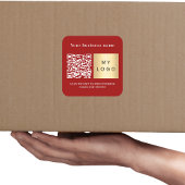 Bedrijfsnaam rode logo qr code vierkante sticker