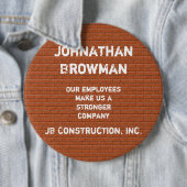 Bedrijfsnaam Rood Brick-herkenning werknemer Ronde Button 6,0 Cm (In situ)