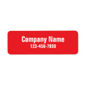 Bedrijfsnaam Rood telefoonnummer Productlabel Etiket (Voorkant)