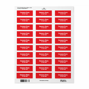 Bedrijfsnaam Rood telefoonnummer Productlabel Etiket