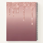 Bedrijfsnaam Roos Gold Glitter Drivers Notitieboek (Achterkant)