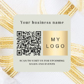 Bedrijfsnaam sage green logo qr code vierkante sticker
